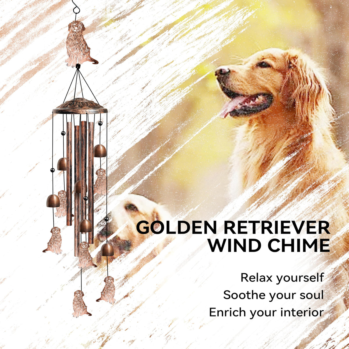 Golden Retriever Wind Chimes (Copper / Golden Retriever)