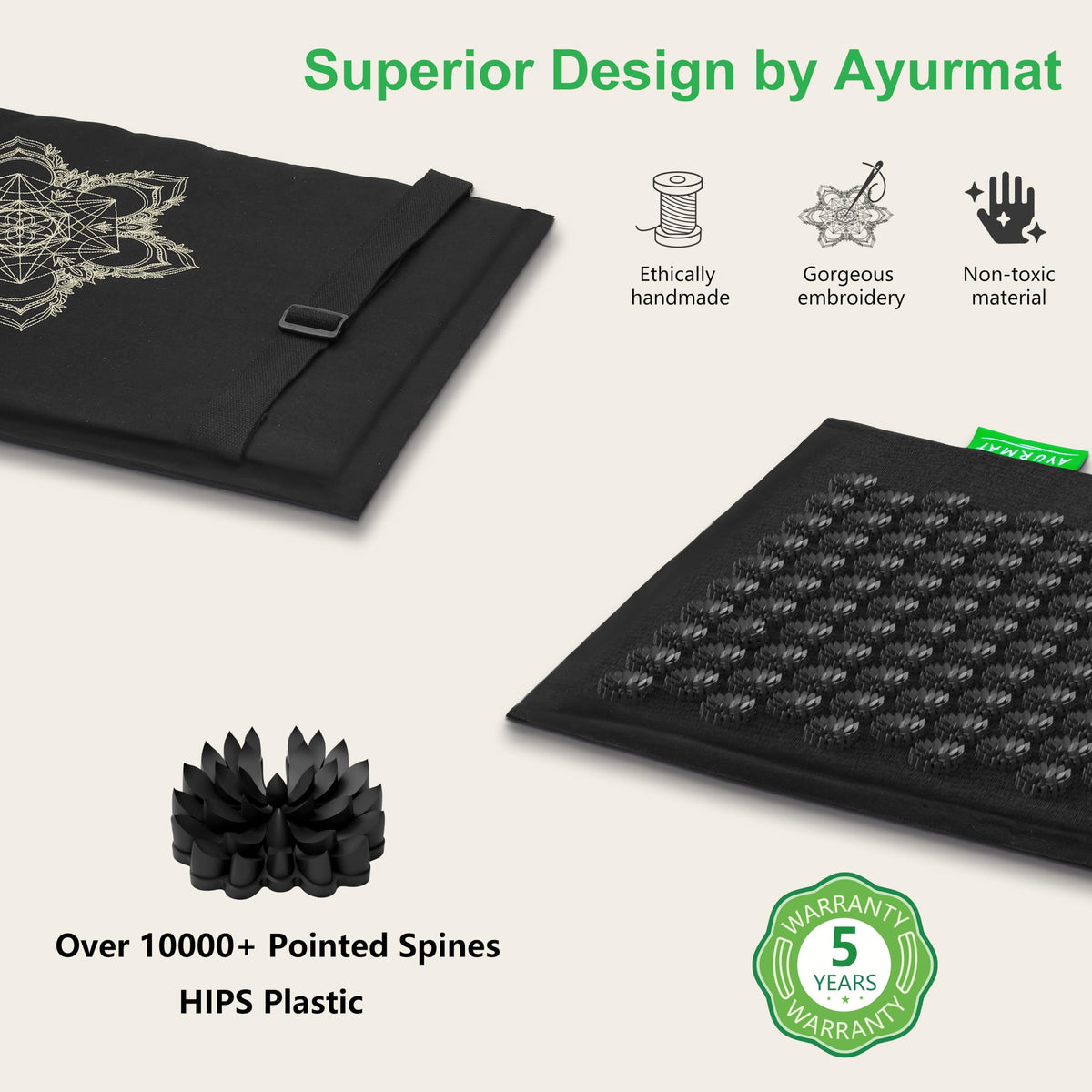 Acupressure Mat and Pillow Set (XL-3Piece)