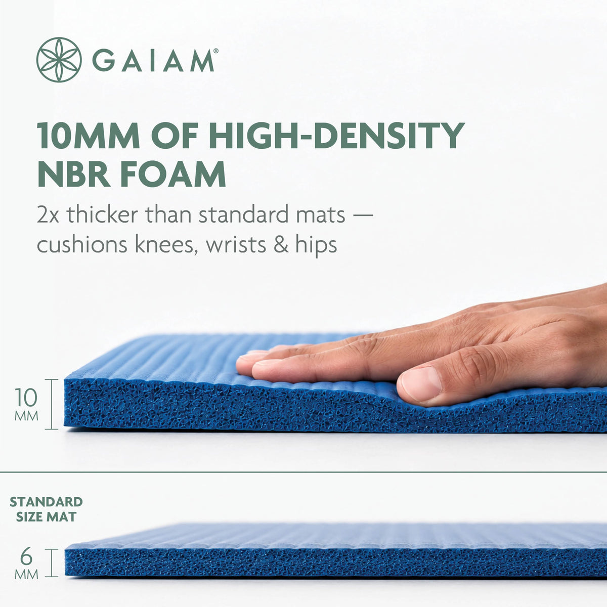 Essentials Thick Yoga Mat with Easy (Green / 2/5" (10MM))
