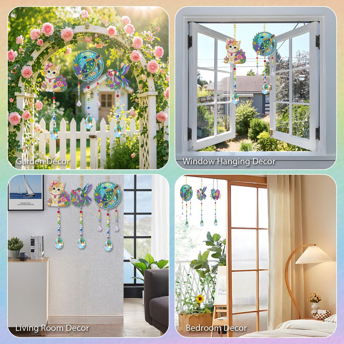 Diamond Art Kits (Cat, Turtle, Hummingbird + Owls)
