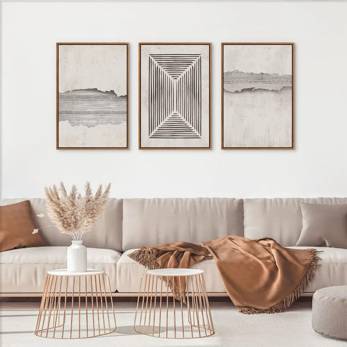 Modern Abstract Canvas Wall Art (Abstract Line / 24"L x 36"W)