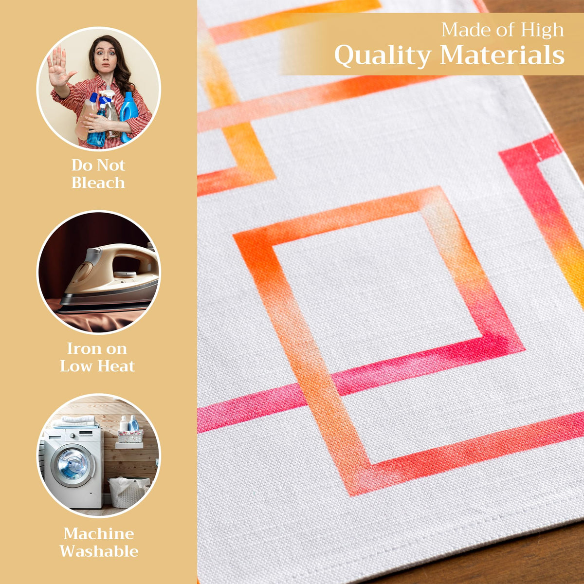 Placemats Set of 4 Reusable 100% Cotton (121 - Summer Maze / 13" X 19" (Pack of 4))