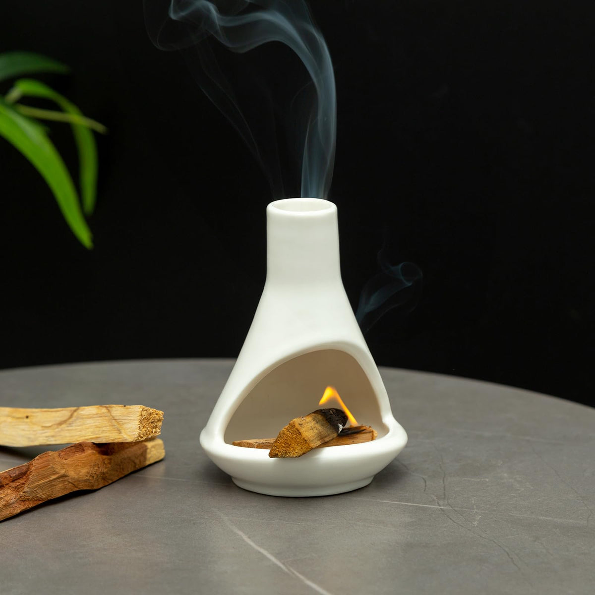 Modern Ceramic Palo Santo Holder & Burner (Palo Santo Holder-white)