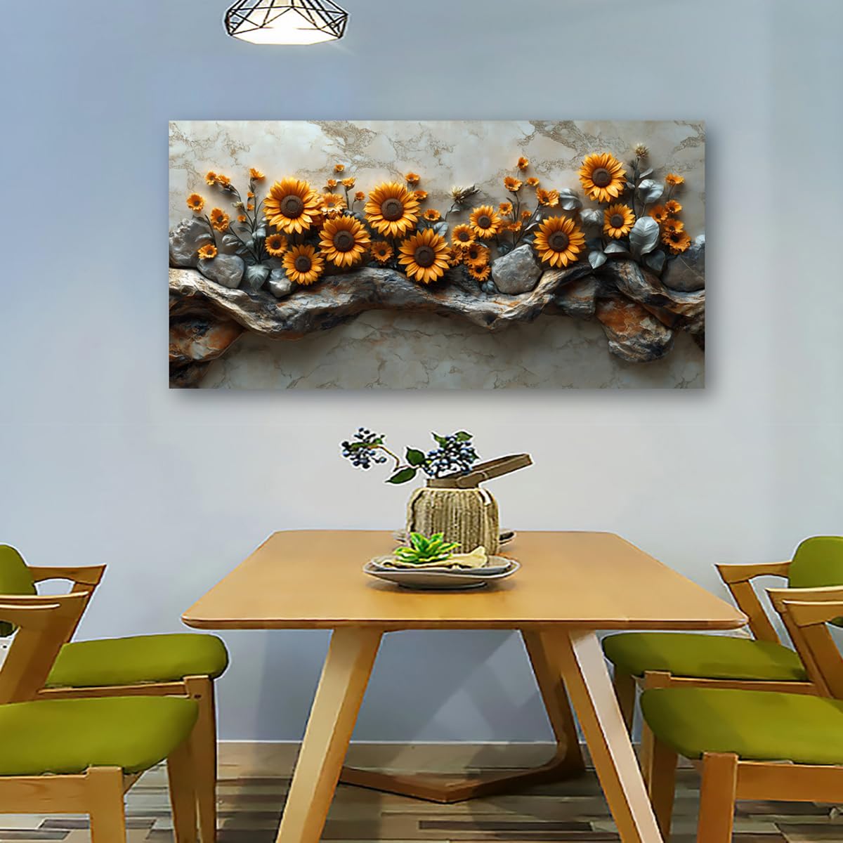 Sunflower Canvas Wall Art (40"L x 20"W / 3D Textured Floral)