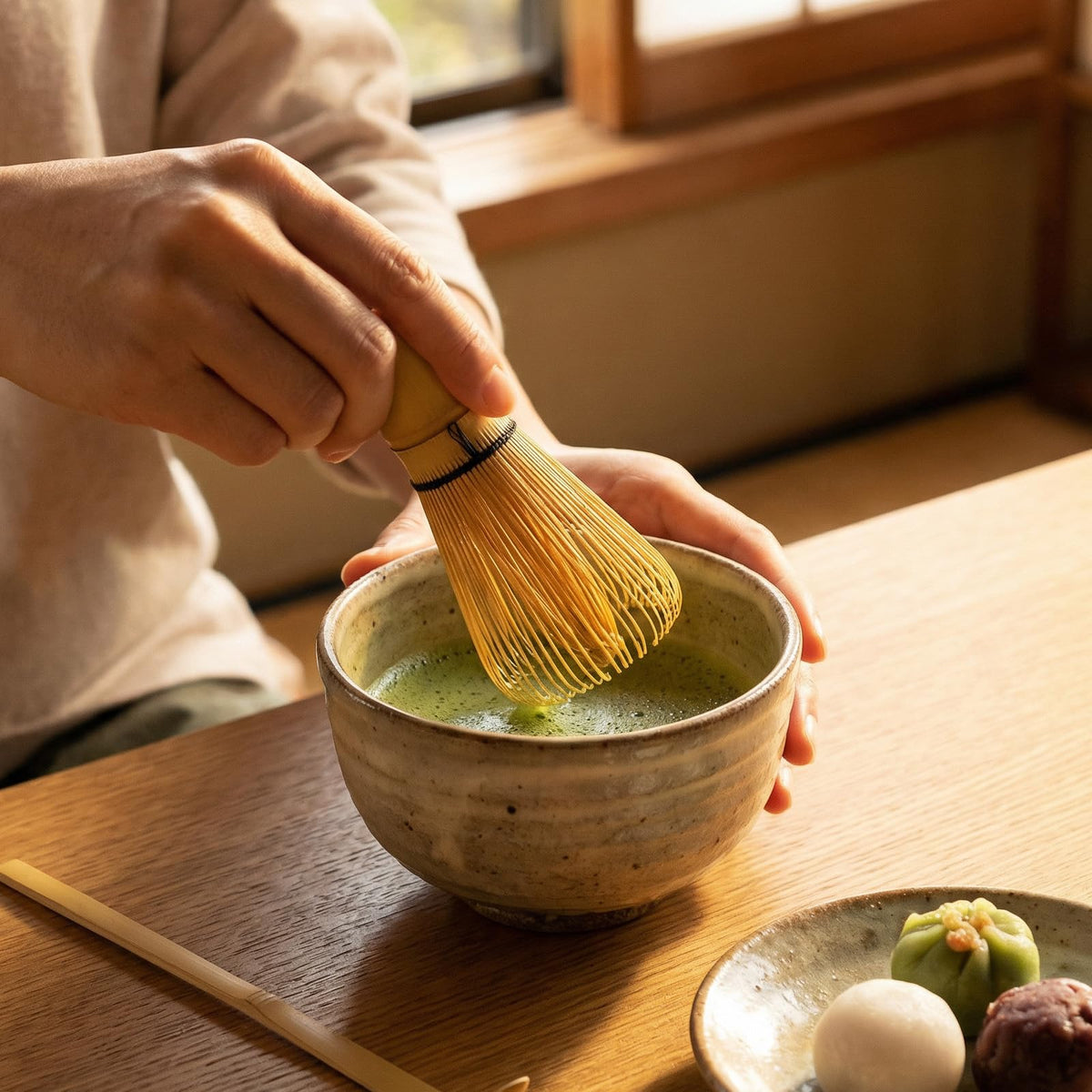 Matcha Whisk Handcrafted Bamboo Whisk for Matcha Powder (Yellow*2)