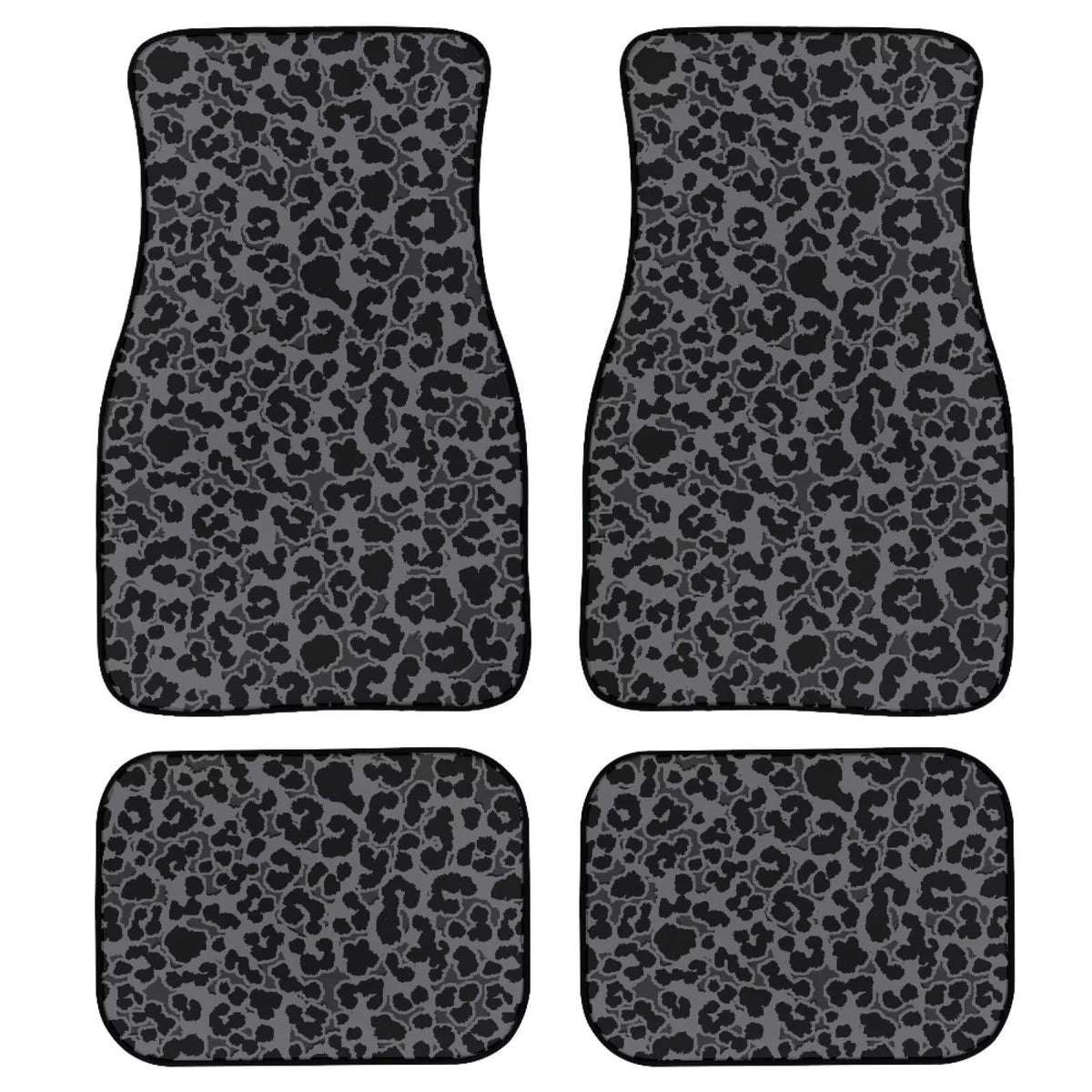 Black Leopard Car Floor Mats for Women Men Non Slip Floor Mats for Cars Rubber Wear Resistant Car Carpet Mat Set Cars Carpet Mat Protector Leopard Automotive Accessories (Black Leopard)