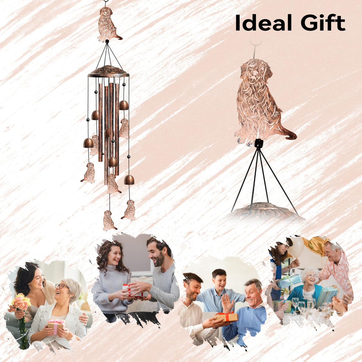 Golden Retriever Wind Chimes (Copper / Golden Retriever)
