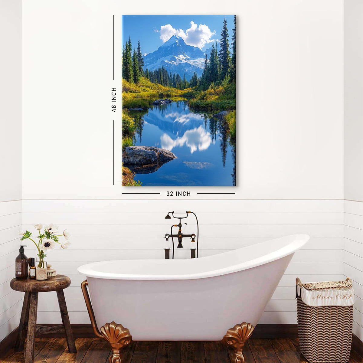 Mount Rainier Wall Art Mountains Pictures Living Room Decor National Park Canvas Prints Posters Nature Landscape Wall Decor Forest Lake Scenic Painting Artwork for Bedroom Home Decoration 32x48" (48"L x 32"W / Mount Rainier)