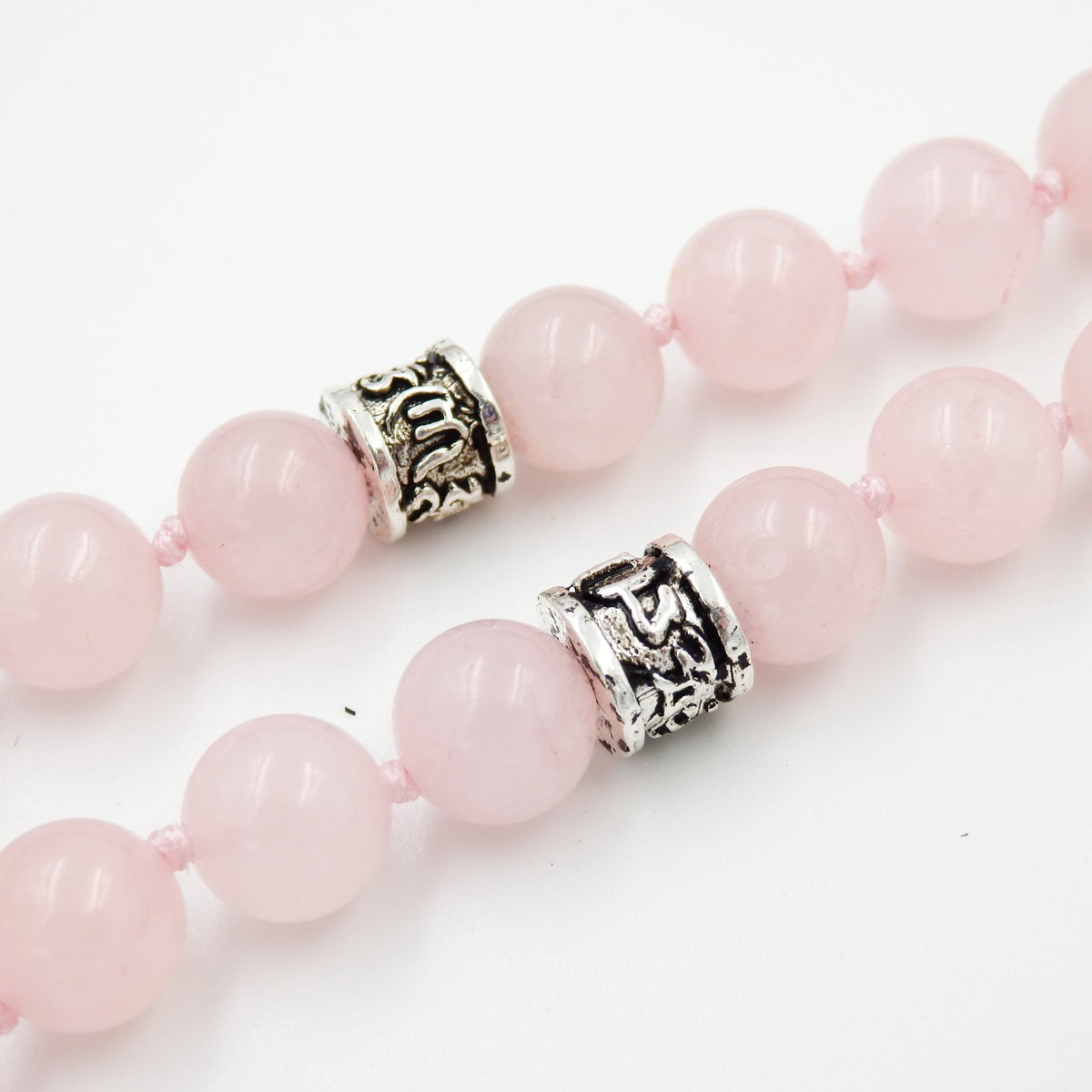 mala beads necklace for women man (rose quartz)