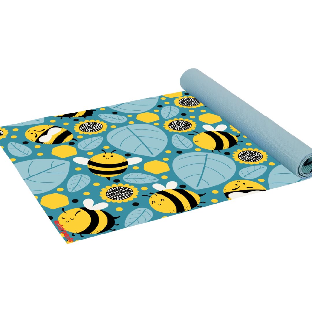 Kids Yoga Mat (Yellow Bumble Bees)