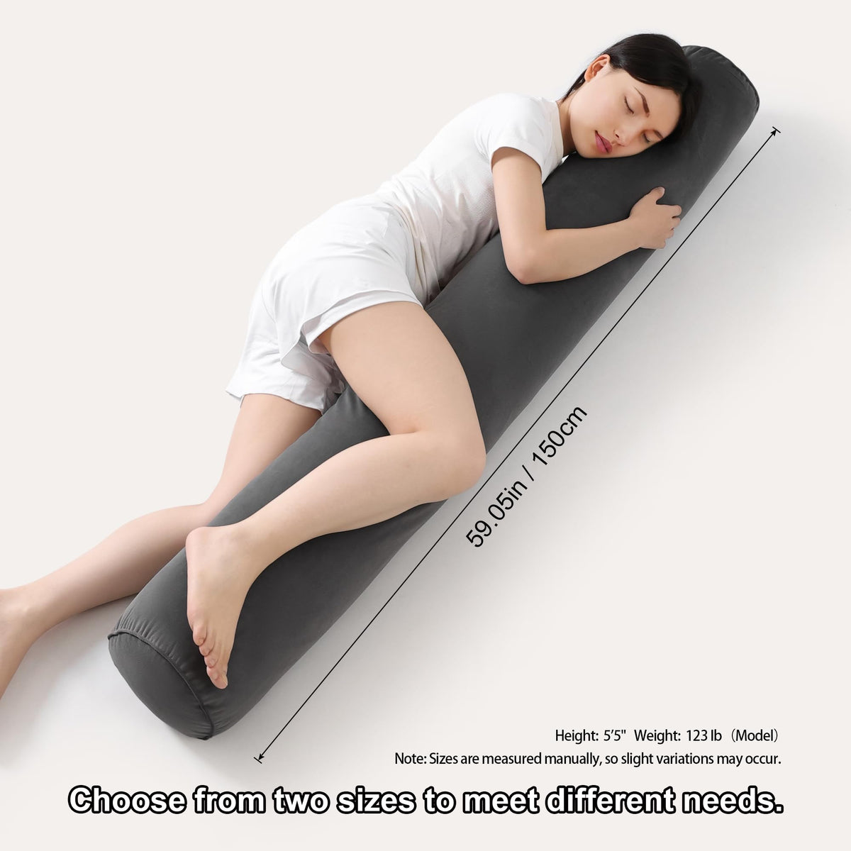 Body Pillow for Adults (Steel Gray / 59"*7.87")