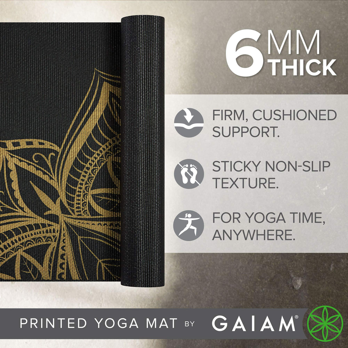 Premium Yoga Mat (Metallic Bronze Medallion)