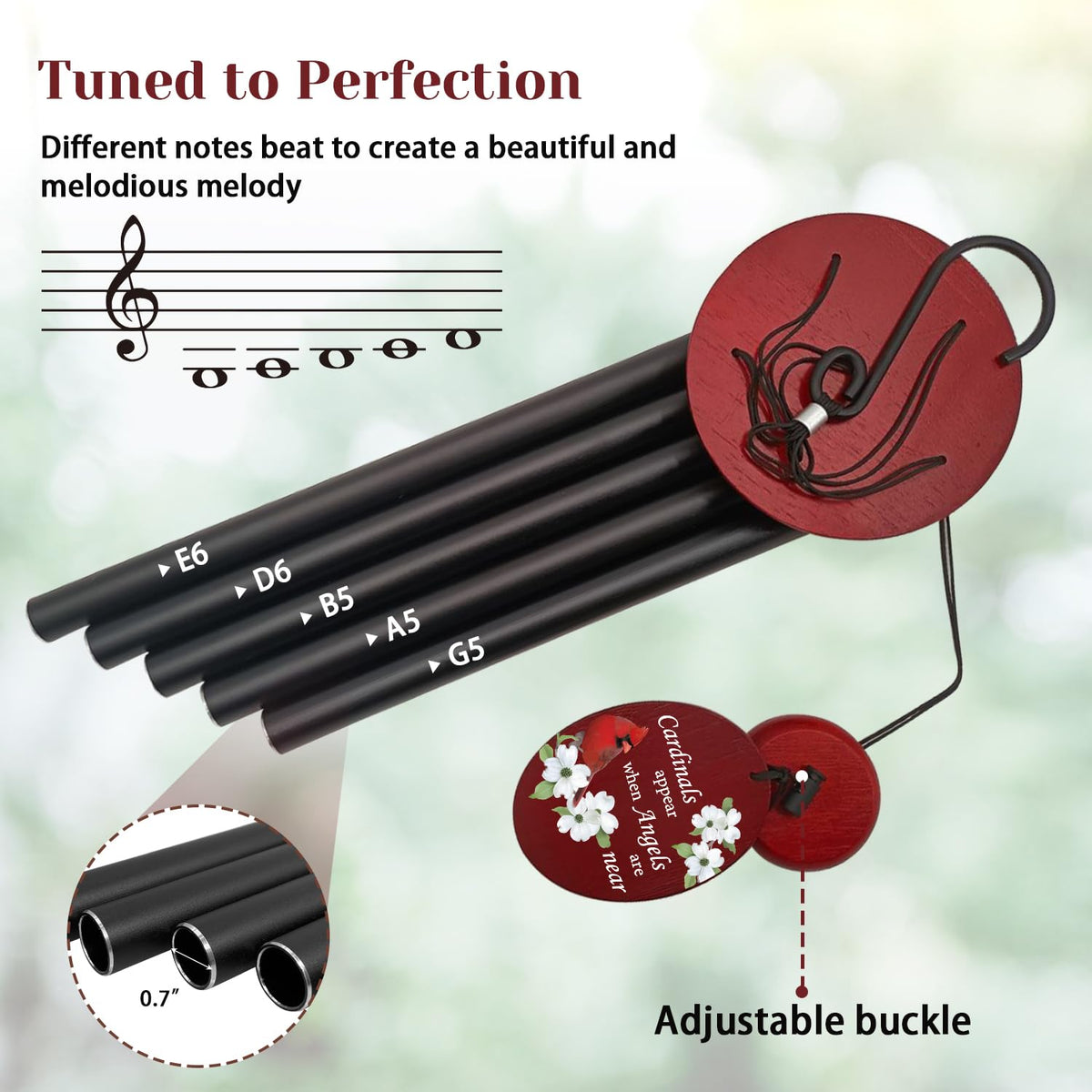 Windchime Cardinal Memorial Wind Chimes (Mom)