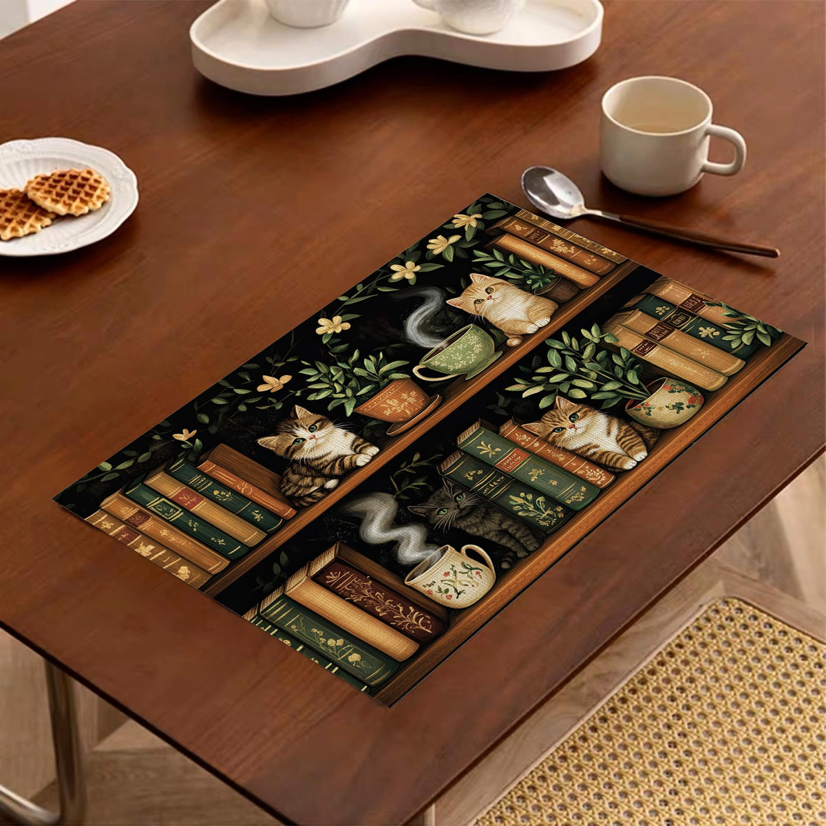 Cute Cat Placemats Set of 6 (Cute Cat Bookshelf)