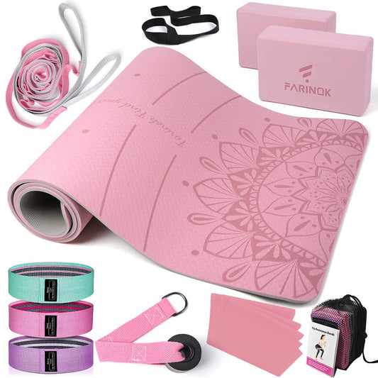 1 3 Yoga Mat Thick (PINK&GREY / 8MM)