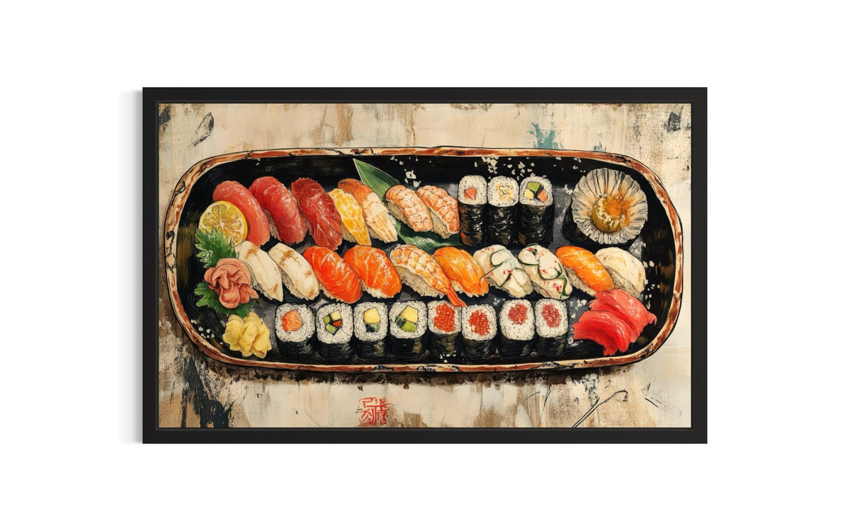Sushi Platter Unframed Wall Art Print Poster (Sushi Platter / 14"L x 11"W)