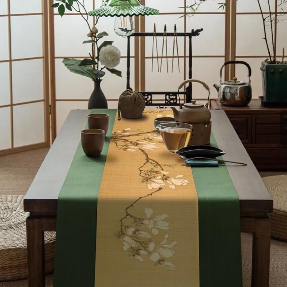 Asian Style Bamboo Table Runner (Magnolia / 12x72 Inch)