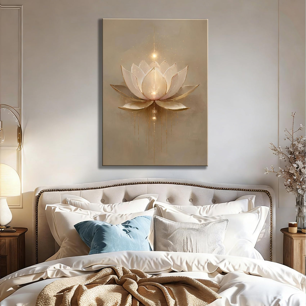 Framed Luxury Gilded Lotus Canvas Art (Pictures32 / 30"L x 20"W)