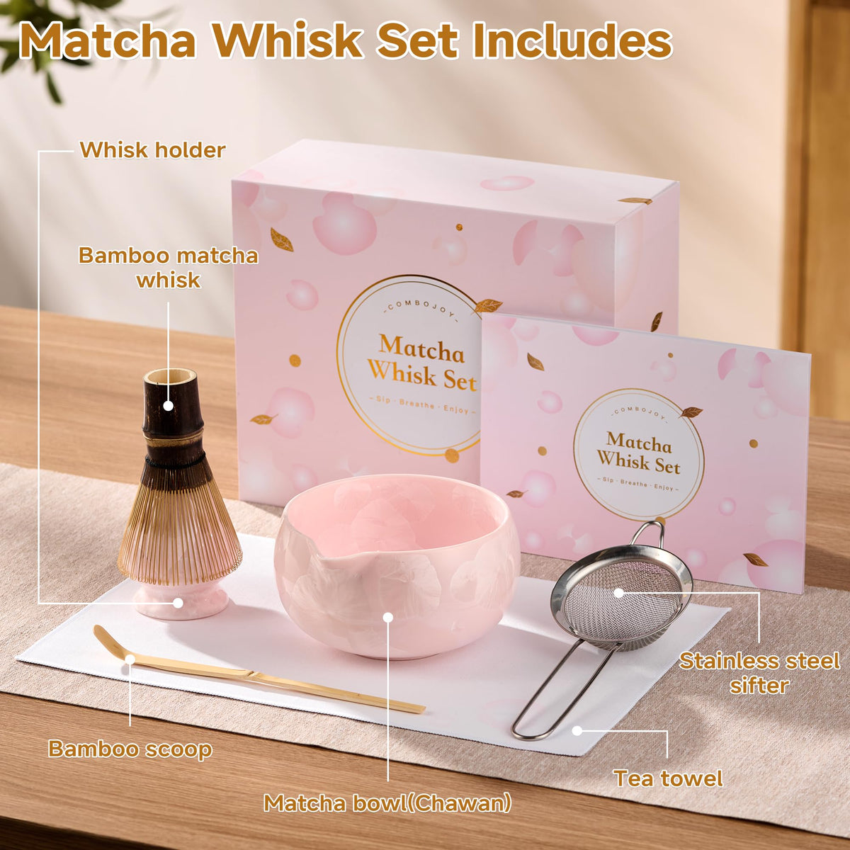 Matcha Whisk Set (6 pcs / Pink)