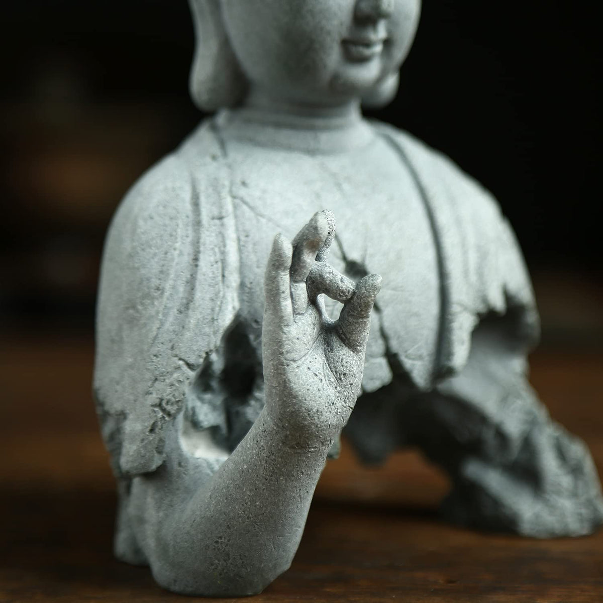 Buddha Statue for Home Stone Zen Garden Accessories Meditation Zen Garden Yoga Bonsai Micro Landscape Feng Shui Decor Fish Tank Aquarium Decorations (A)