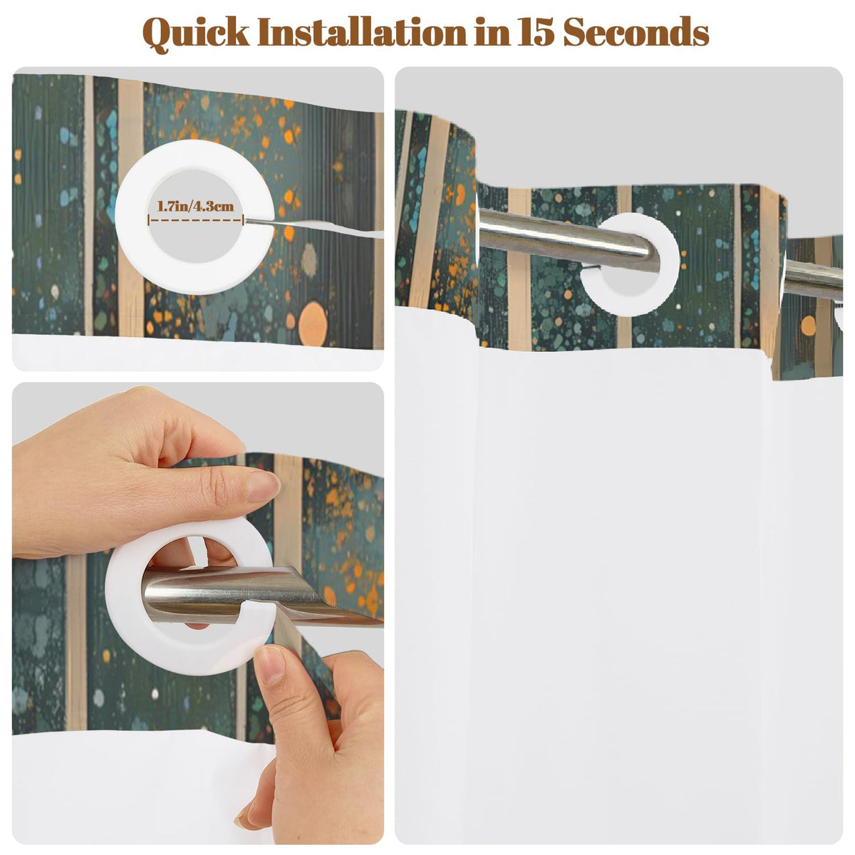 Abstract Woodland Shower Curtain with Snap in Liner (Abstract Art)