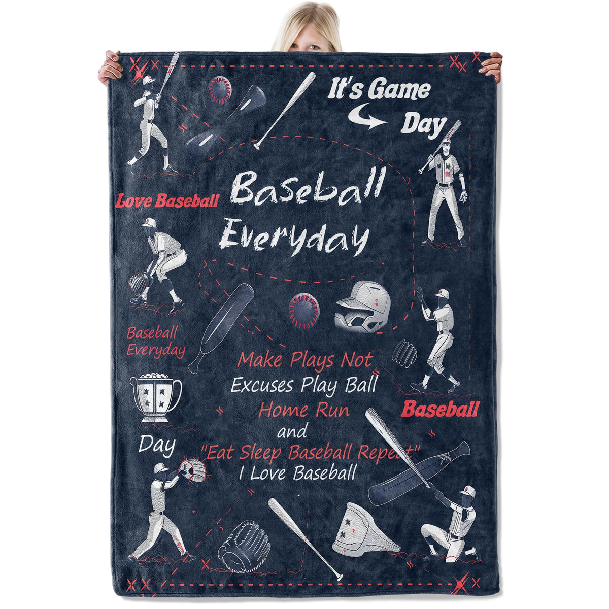 Baseball Everyday Flannel Blanket 40x50in (40x50 Inch / Baseball 02)