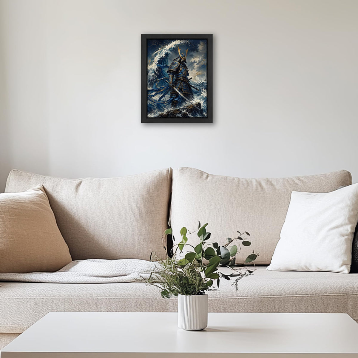 Japanese Samurai Decor Wall Art (Wall Art Framed 33 / 20"L x 16"W)