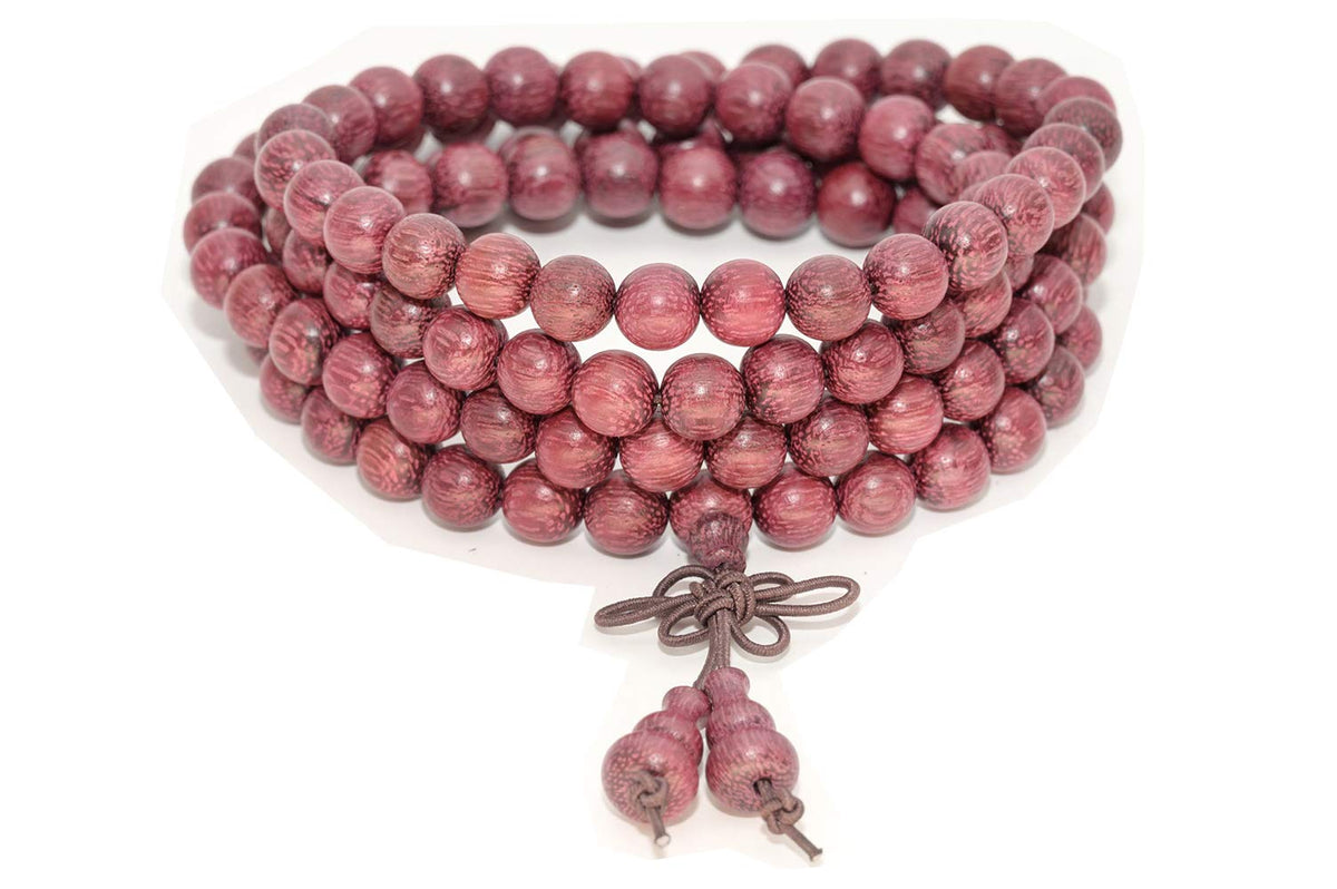 Mala Beads Bracelet 108 8mm Prayer Beads Meditation (8mm Violet Wood)