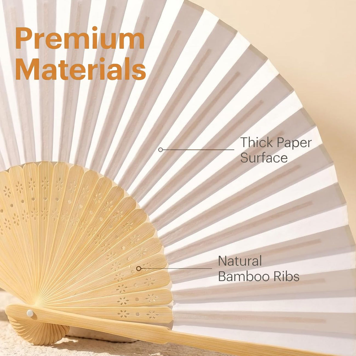 Paper Hand Fans (White)