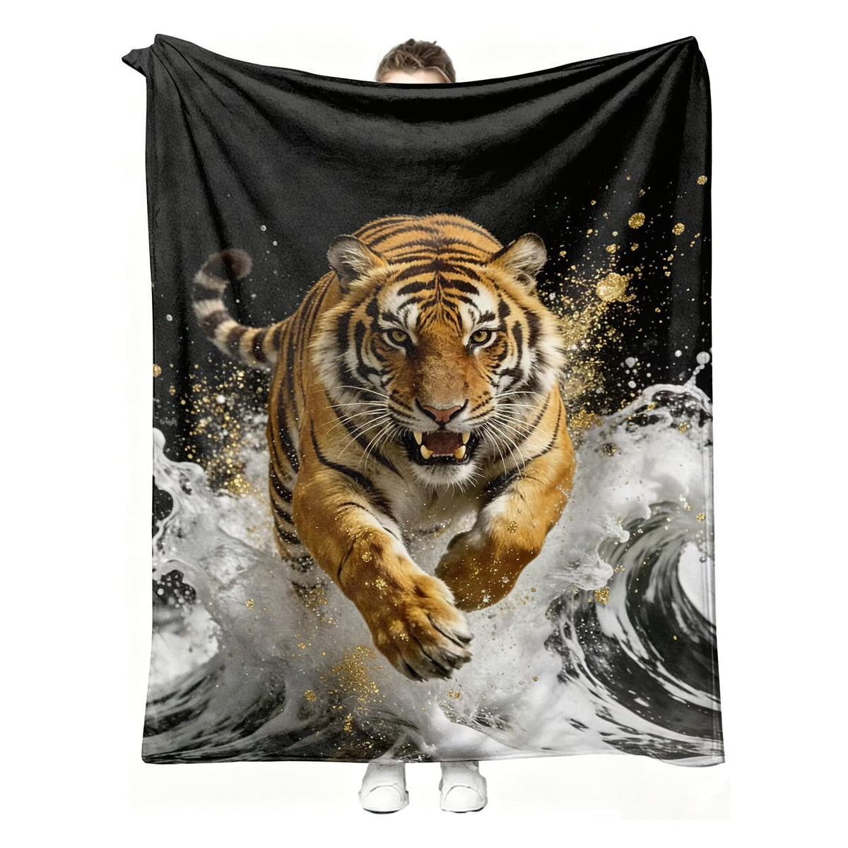 Tiger Throw Blanket Wild Animal Tigers Cozy Soft Plush Flannel 60"X80" (Tiger / 60"X80")