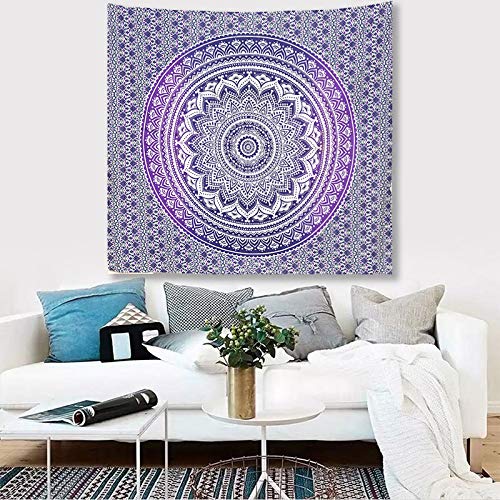 Ombre Wall Hanging Bohemian Tapestry (Purple Blue / 60"L x 54"W)