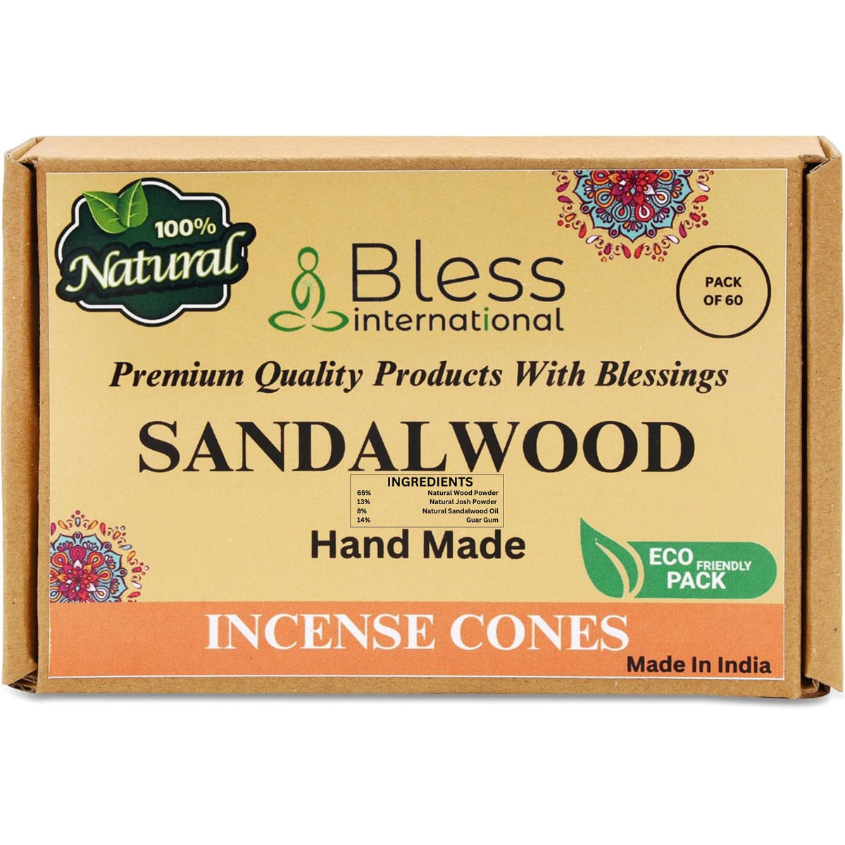 Sandalwood 100% (Sandalwood / Pack Of 60 Cones)