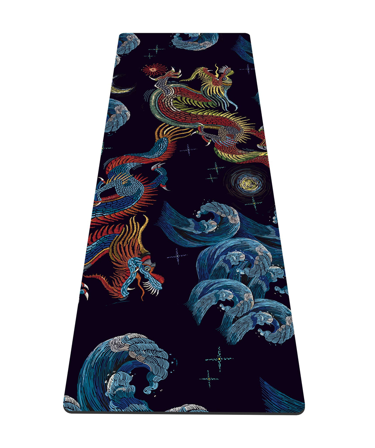 Yoga Mat Print Extra Thick TPE Non Slip Fitness Exercise Mat with Carrying Bag (Dragon)