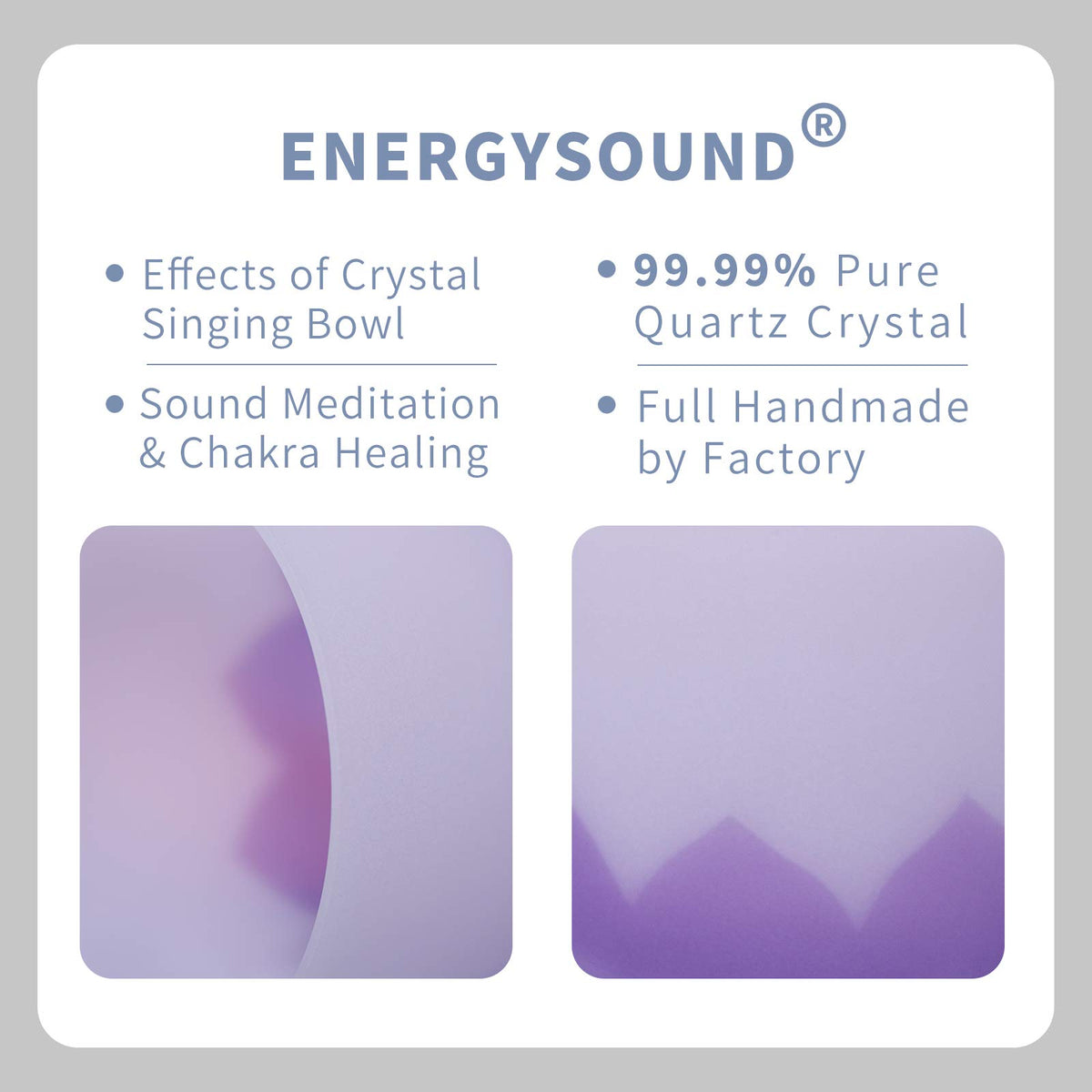 432Hz B Crown Chakra Lotus Frosted Quartz Crystal Singing Bowl 6 " (6 inch / 432 Hz B note Lotus Bowl)