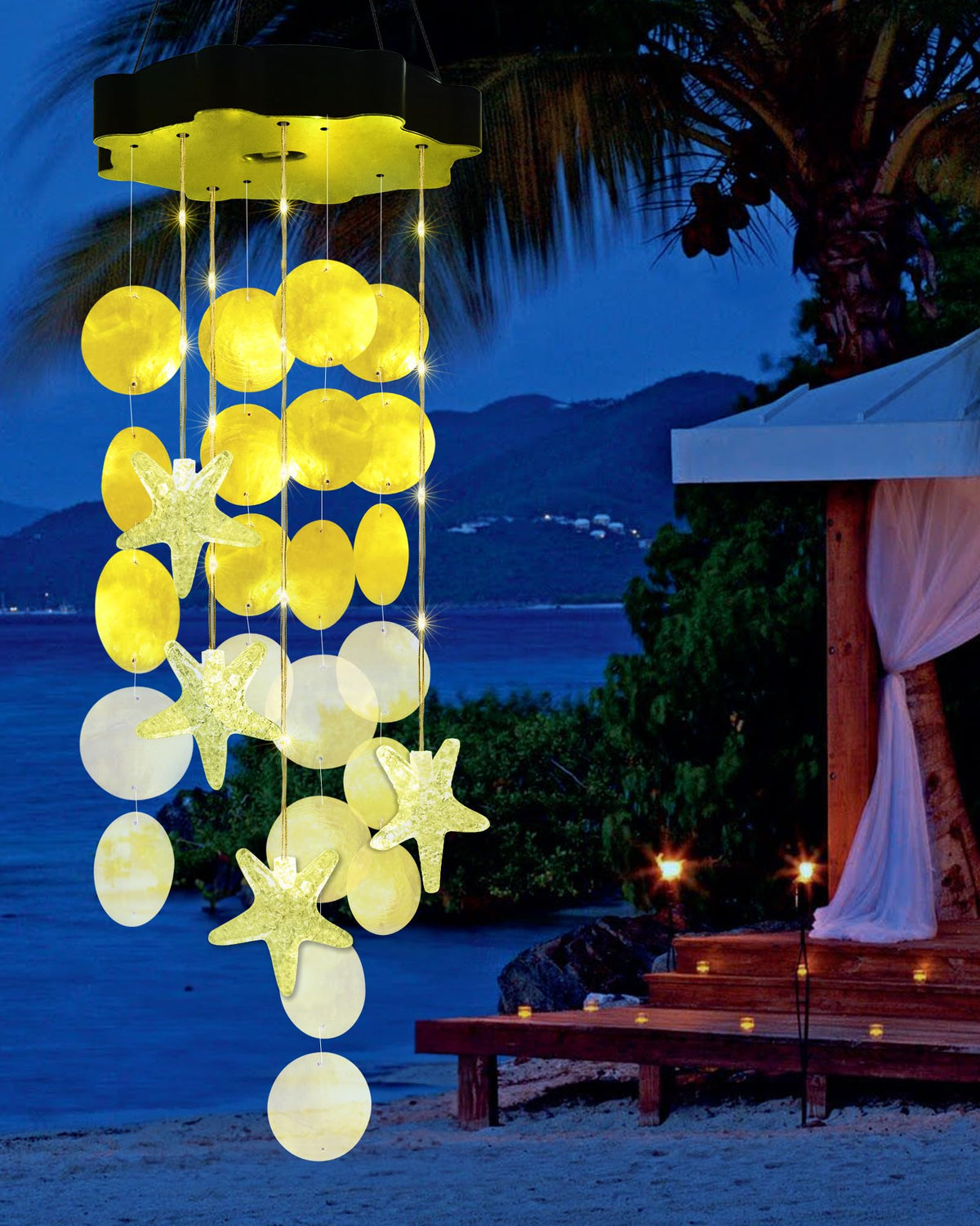 Solar Wind Chimes for Outside (Yellow)