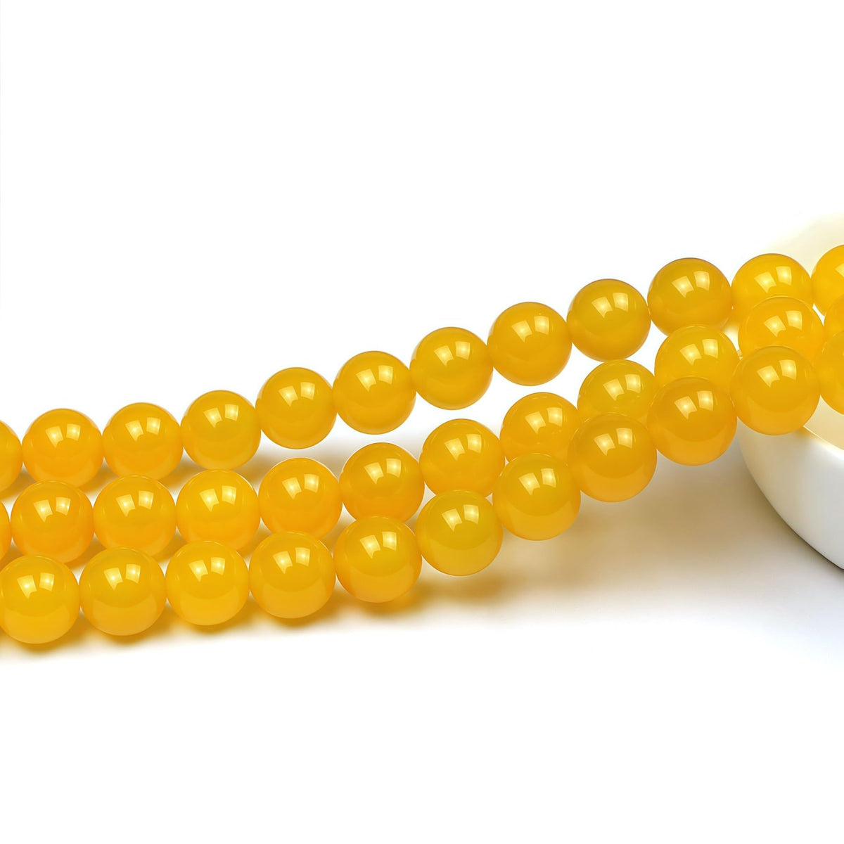 7A Round Natural Yellow Agate Beads Stone Loose Beads for Necklace Bracelet Charms Jewelry Making 15" (Yellow Agate / 4mm)