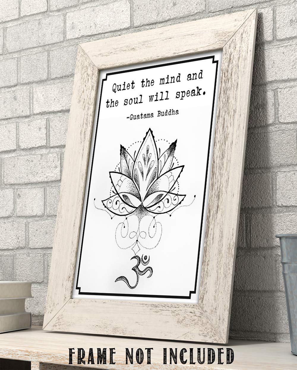 Buddha Inspirational Spiritual Quotes Wall Art Decor (Soul will speak | Lotus)