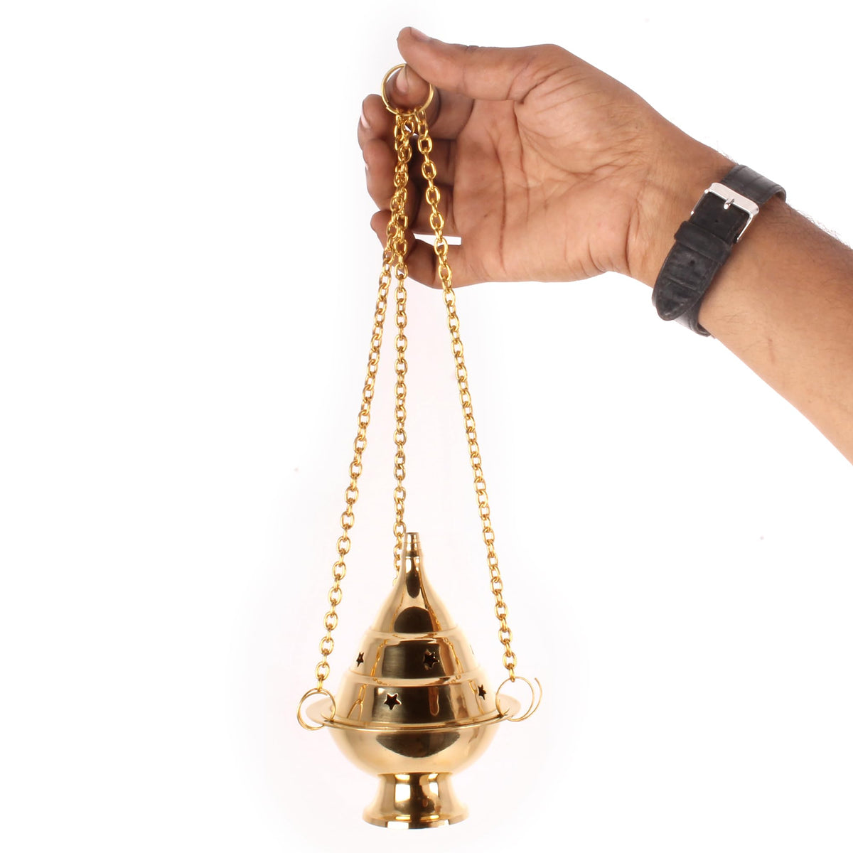 Brass Hanging Incense Censer with Chain for Charcoal (Brass)