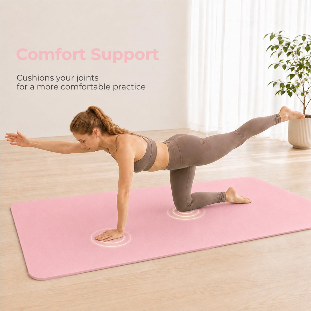 TPE Yoga Mat 72"x35" (Pink / 72*35*0.4inch)