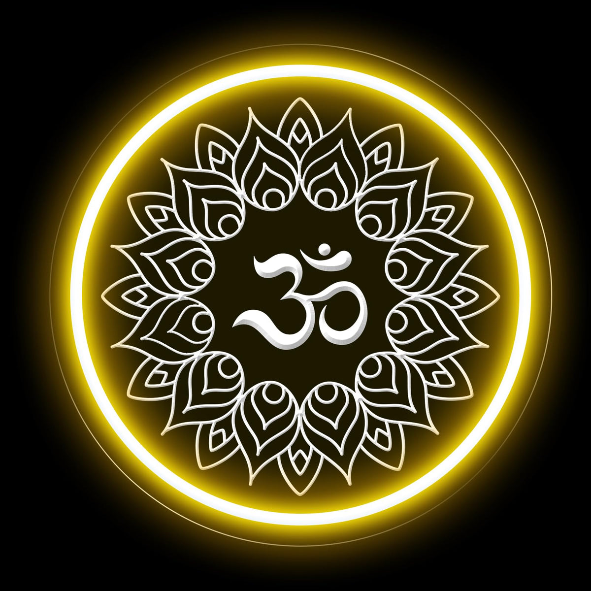 Om Mandala Neon Sign (Om-Golden Yellow M)
