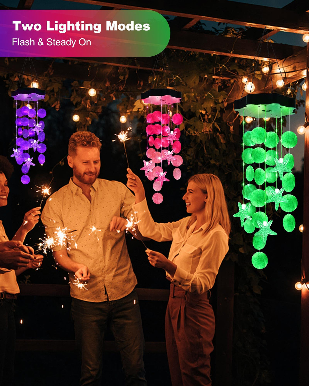 Solar Wind Chimes for Outside (Green)