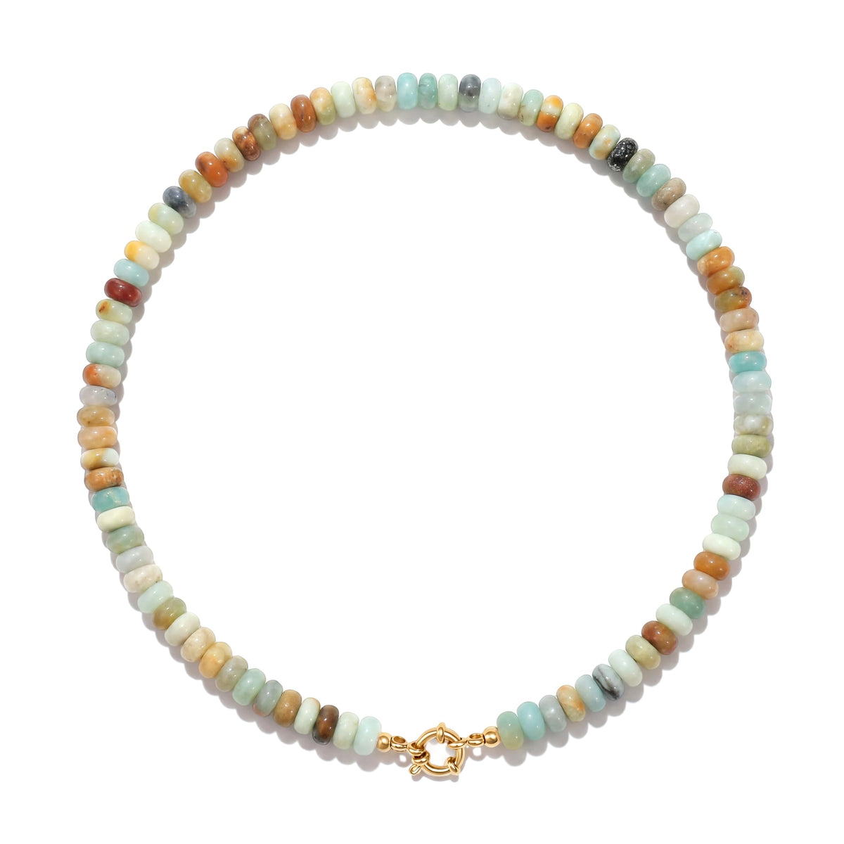 Amazonite Natural Stone Beaded Choker Necklace for Women (Amazonite)