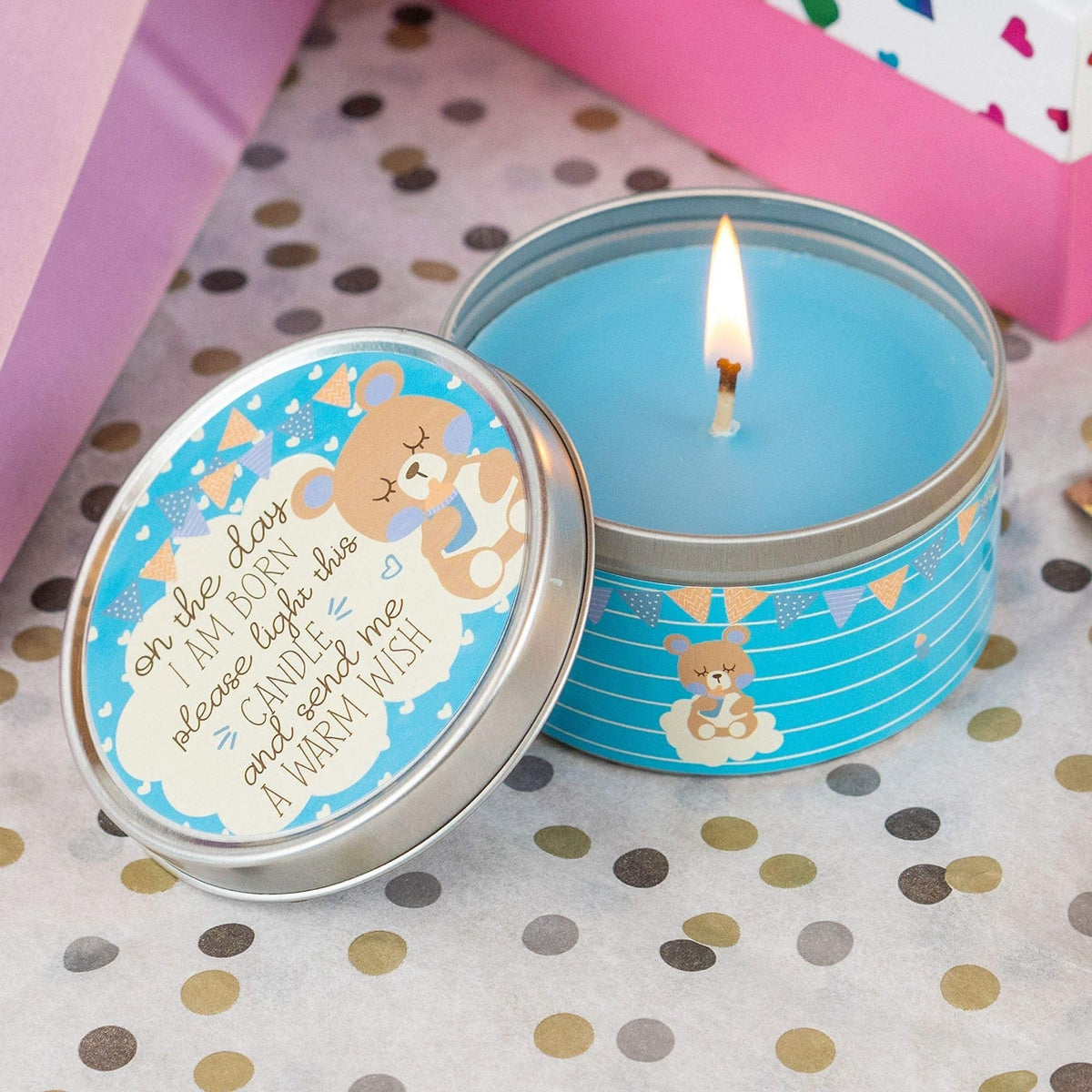 Baby Shower Candle Favors for Boy (Blue-2-9pk)