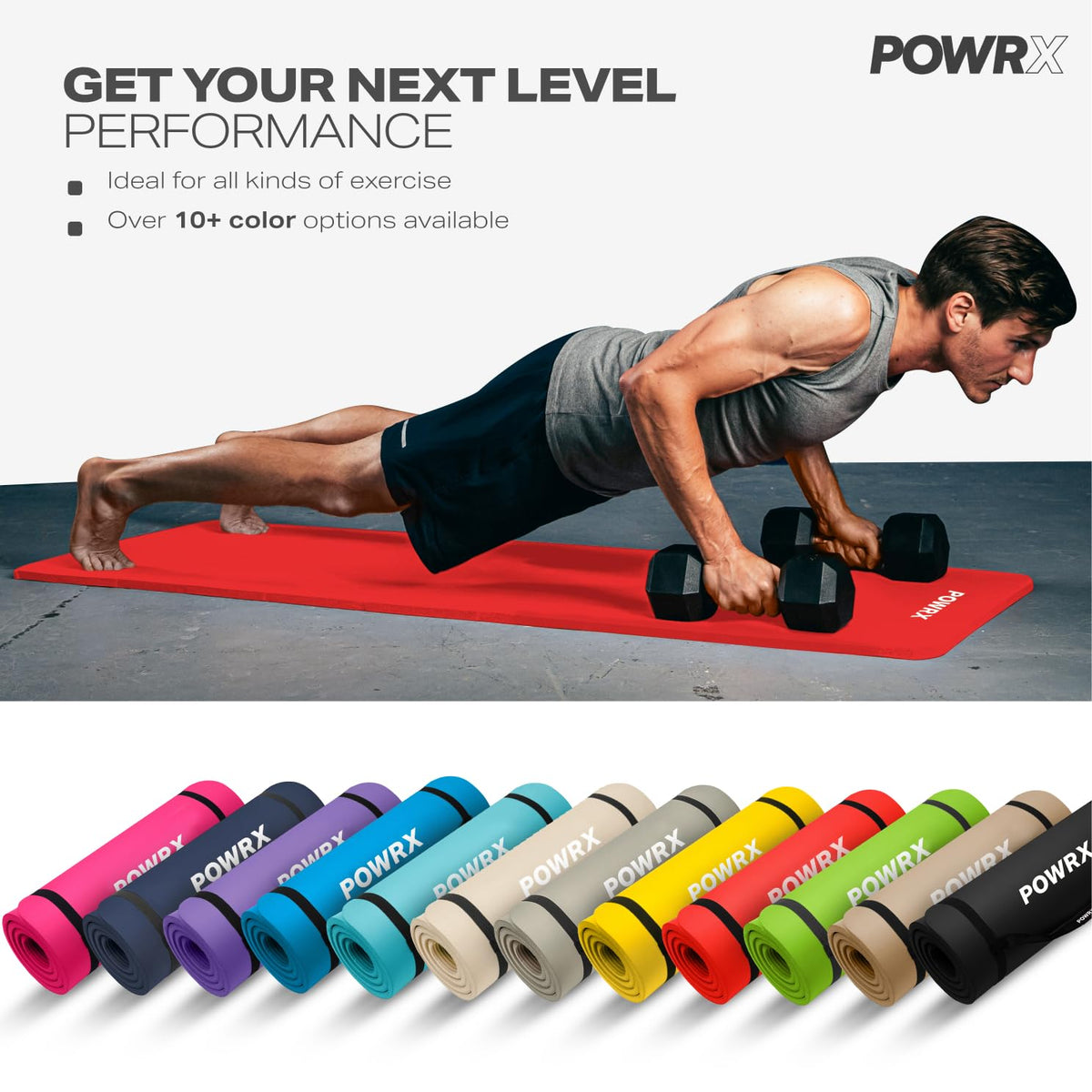 1 2" Thick Yoga Mat (190 x 80 x 1.5 cm / Red)