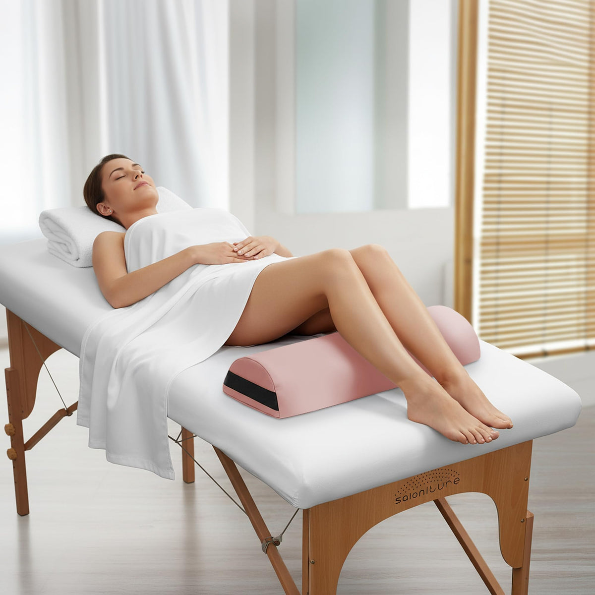 Jumbo Half Round Massage Table Bolster Under (Pink)
