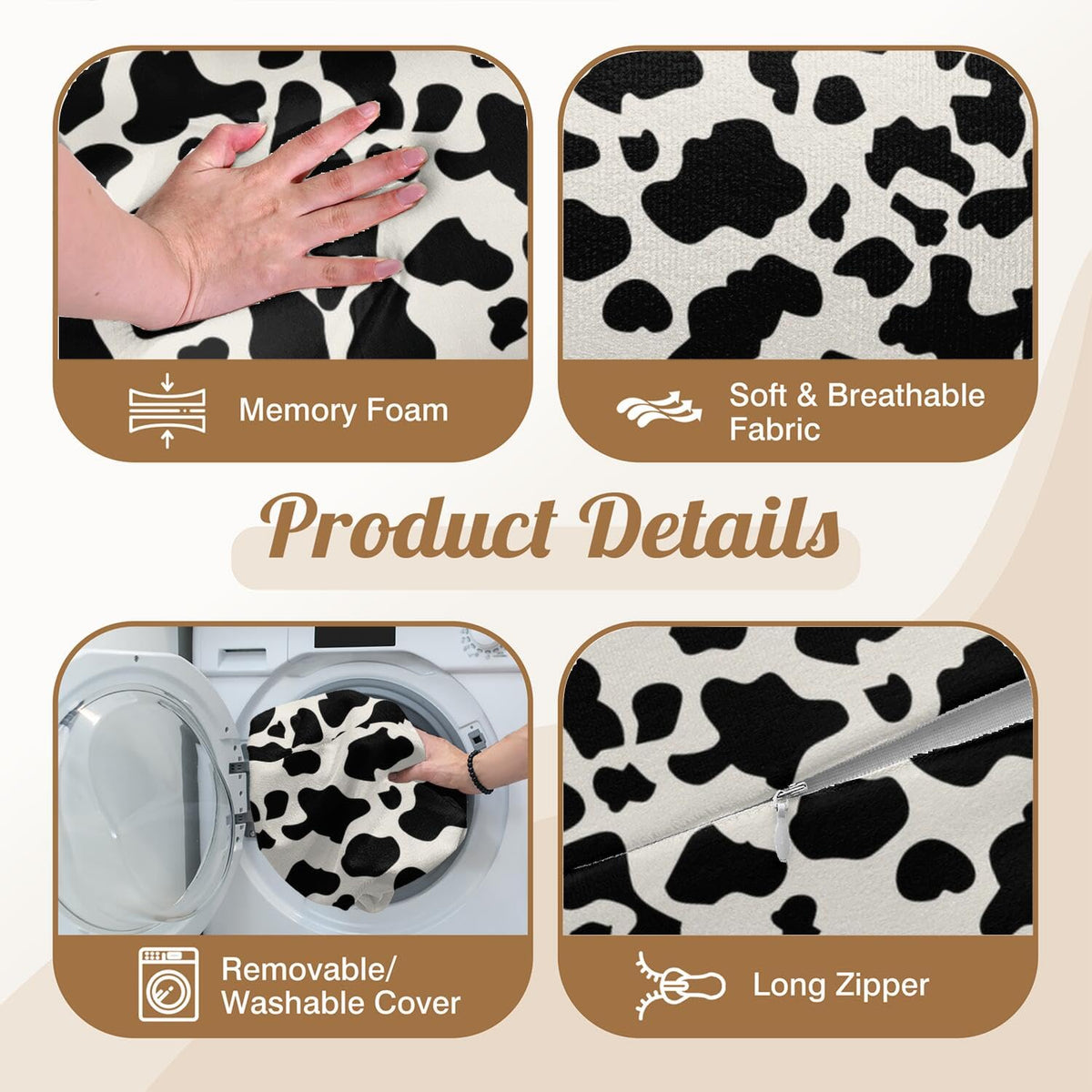 Knee Pillow for Back Sleeping (Cow)