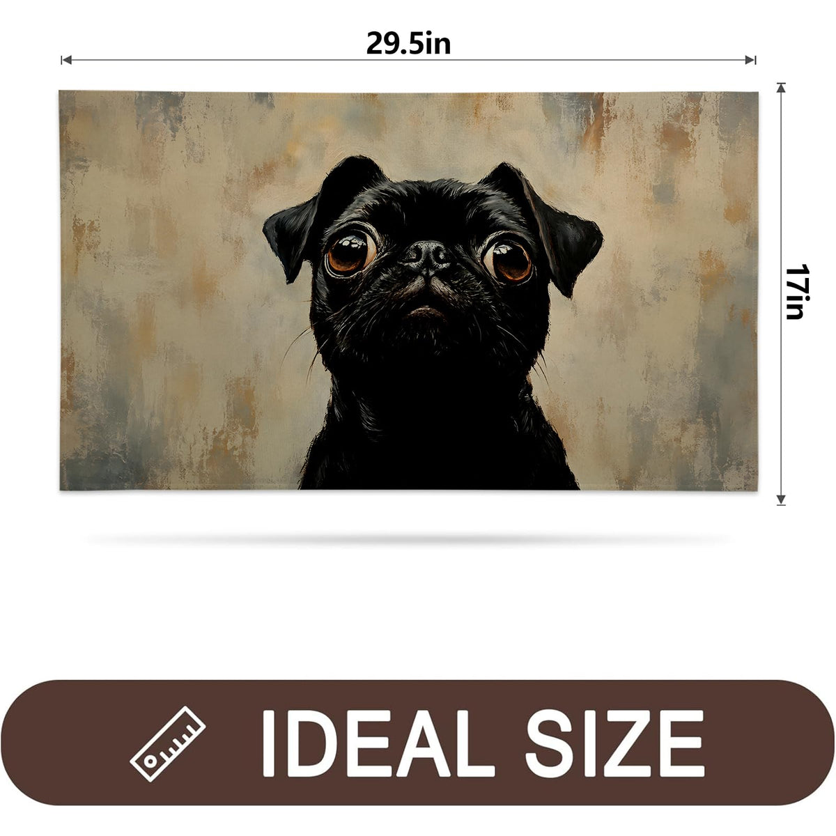 Black Pug Doormat Rug for Entryway (Black Pug)