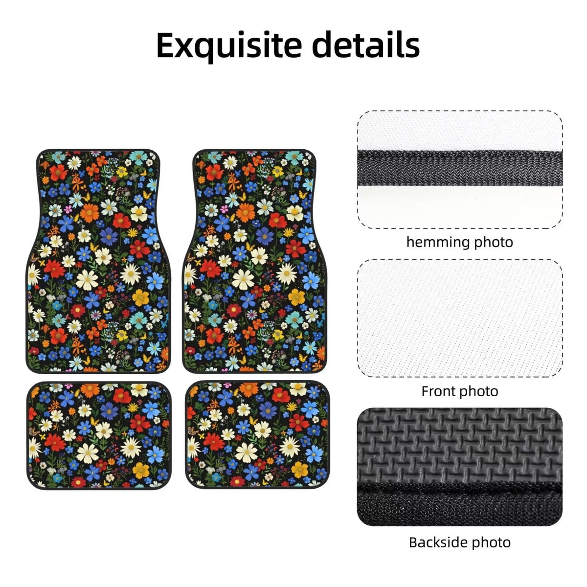 Hippie Daisy All Weather Car Floor Mats for Women Men (Flower Daisy)