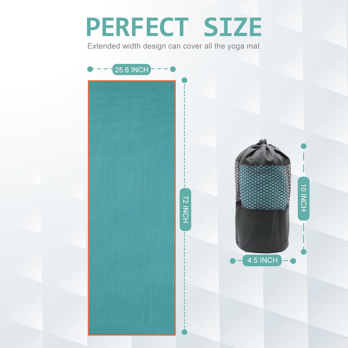 2 Pack Hot Yoga Towel with Grip Dot (Dark Cyan/ Pink)