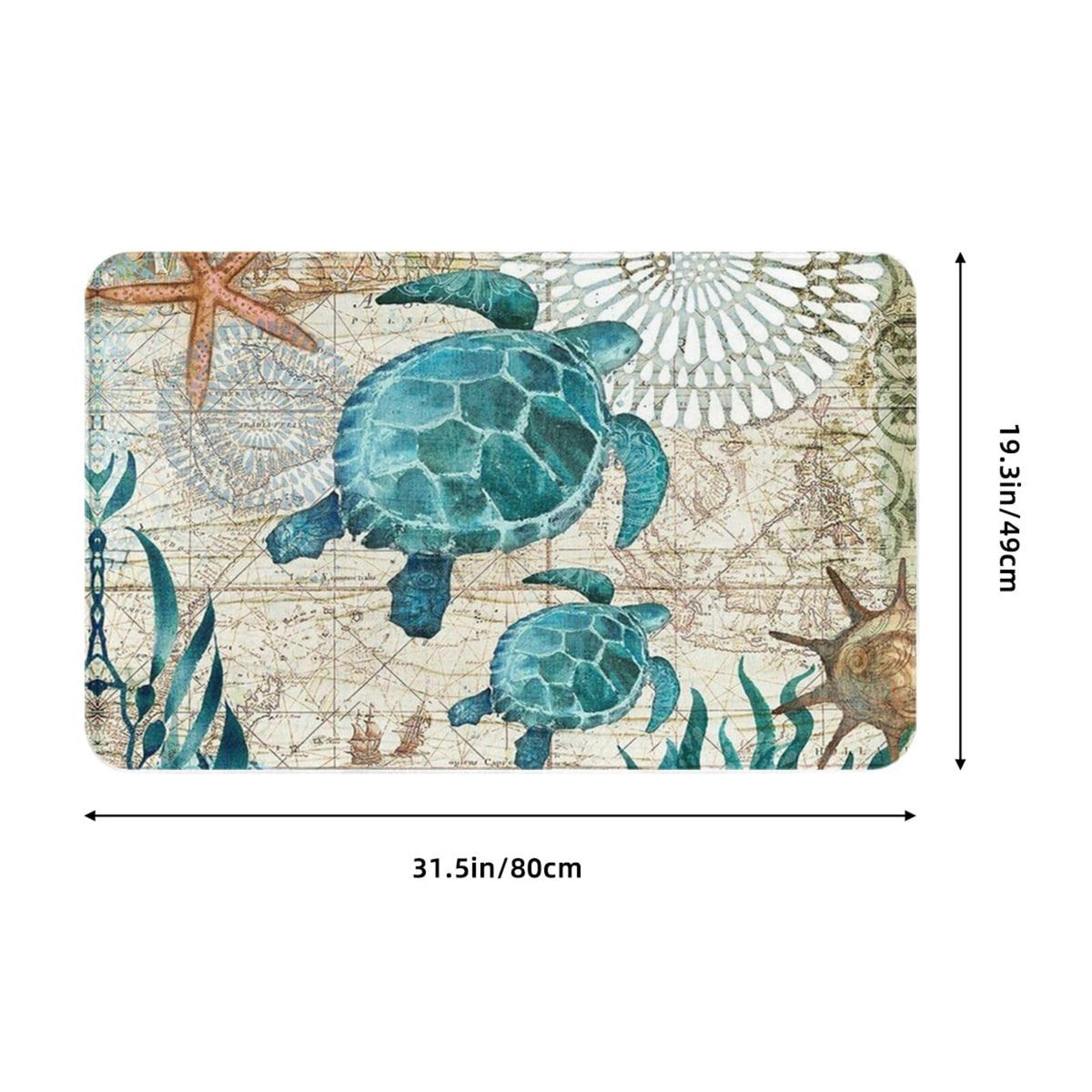 Sea Turtle Bath Mat Non (1'8" x 2'8" (Rectangular) / Sea Turtle)
